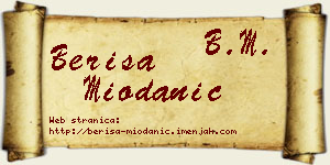 Beriša Miodanić vizit kartica